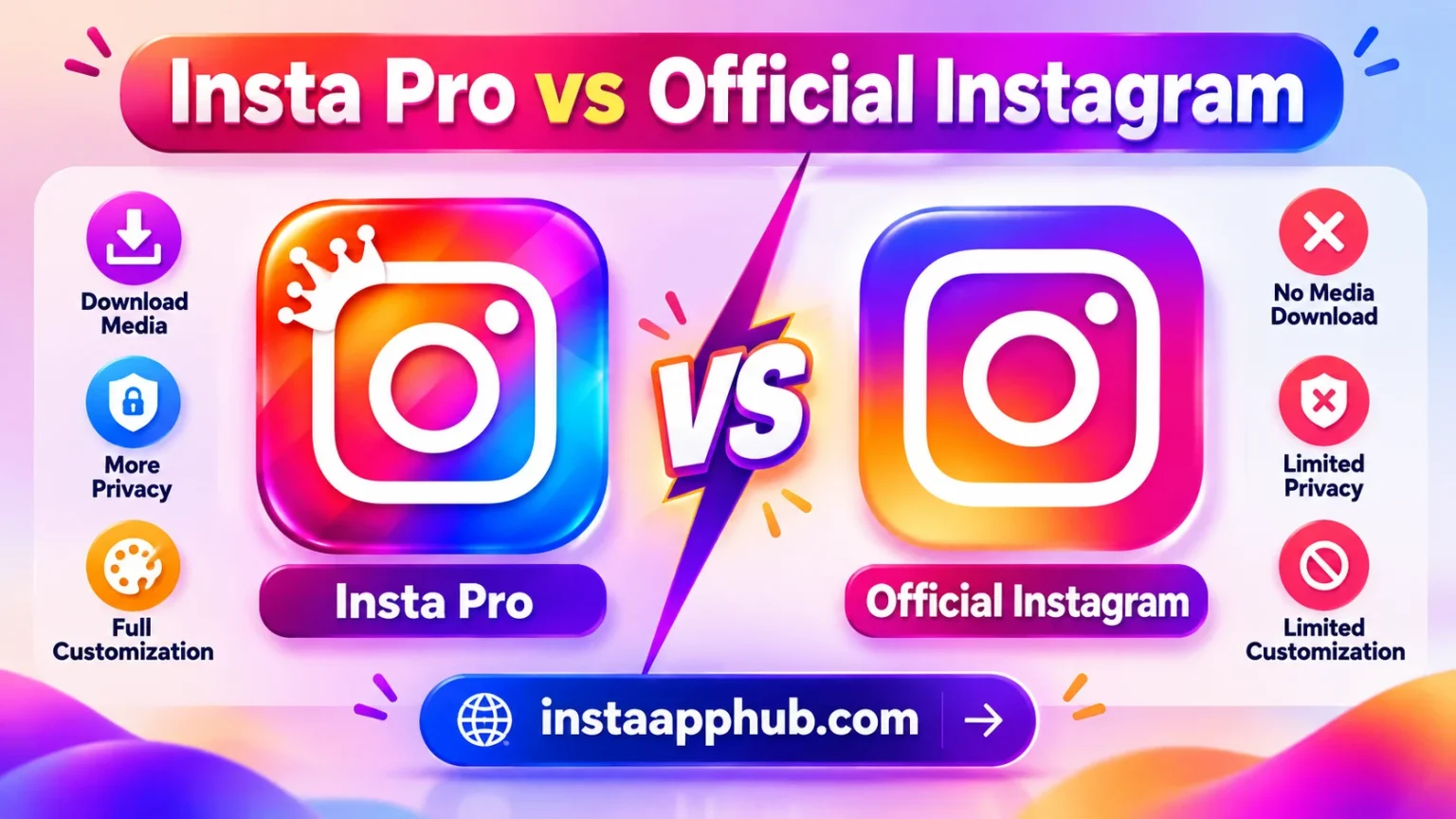 Insta Pro vs Official Instagram — InstaAppHub guide illustration